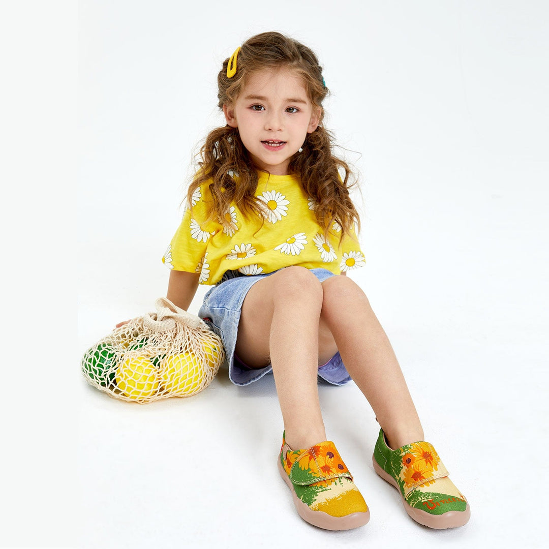 UIN Footwear Kid Van Gogh Sunflowers V5 Kid Canvas loafers