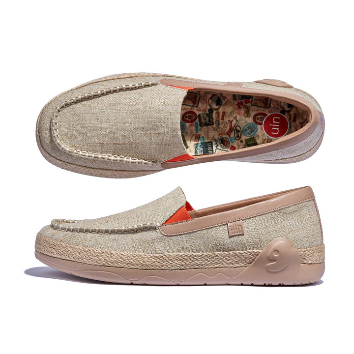 UIN Footwear Men Light Khaki Marbella V Men Canvas loafers