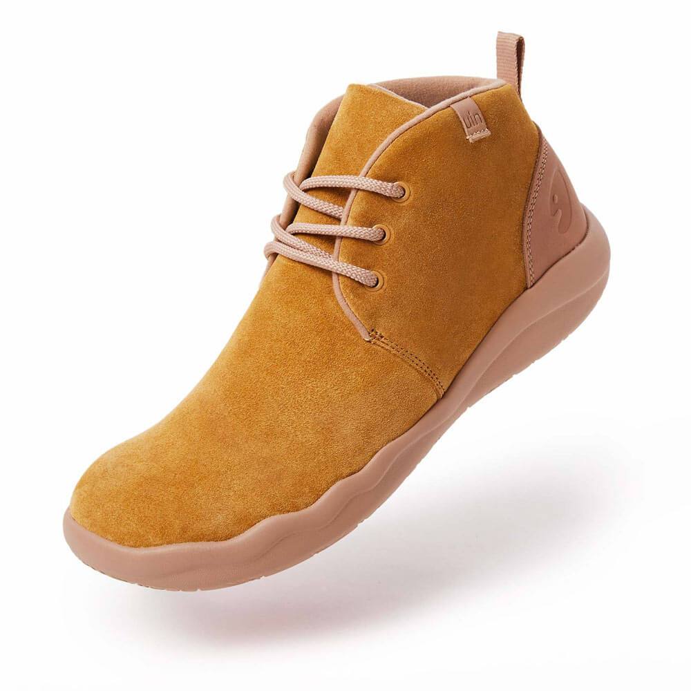 UIN Footwear Men (Pre-sale) Bilbao Khaki Cow Suede Lace-up Boots Men Canvas loafers