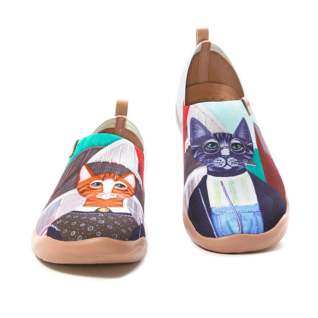 UIN Footwear Men (Pre-sale) Cat Couple Men Canvas loafers