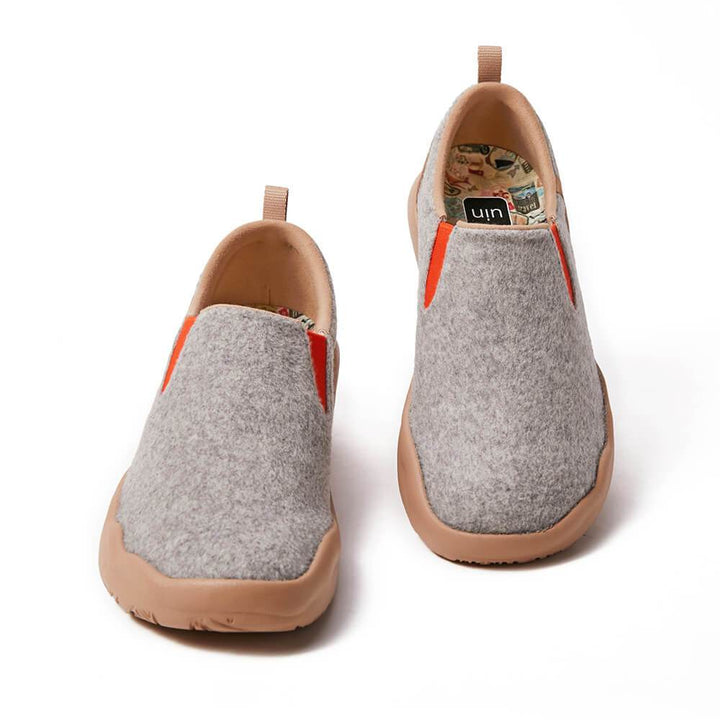 UIN Footwear Men (Pre-sale) Cuenca Light Grey Wool Men Canvas loafers