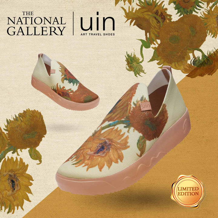 UIN Footwear Men Van Gogh Sunflowers Fuerteventura Men Canvas loafers