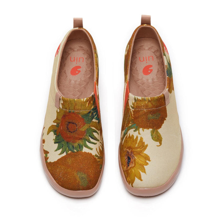 UIN Footwear Men Van Gogh Sunflowers Men Canvas loafers