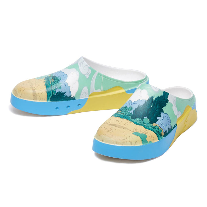 UIN Footwear Men Van Gogh Wheatfield with Cypresses Tenerife Men Canvas loafers