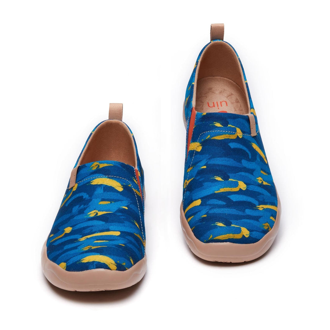 UIN Footwear Men Van Gogh Wheatfield with Cypresses V1 Men Canvas loafers