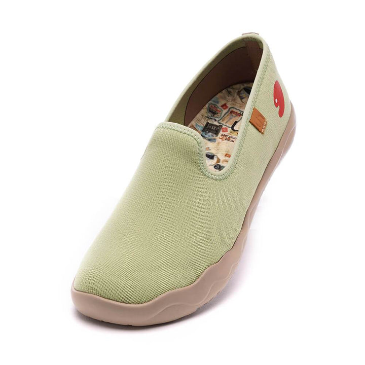 UIN Footwear Women Barcelona Knitted Light Green Canvas loafers