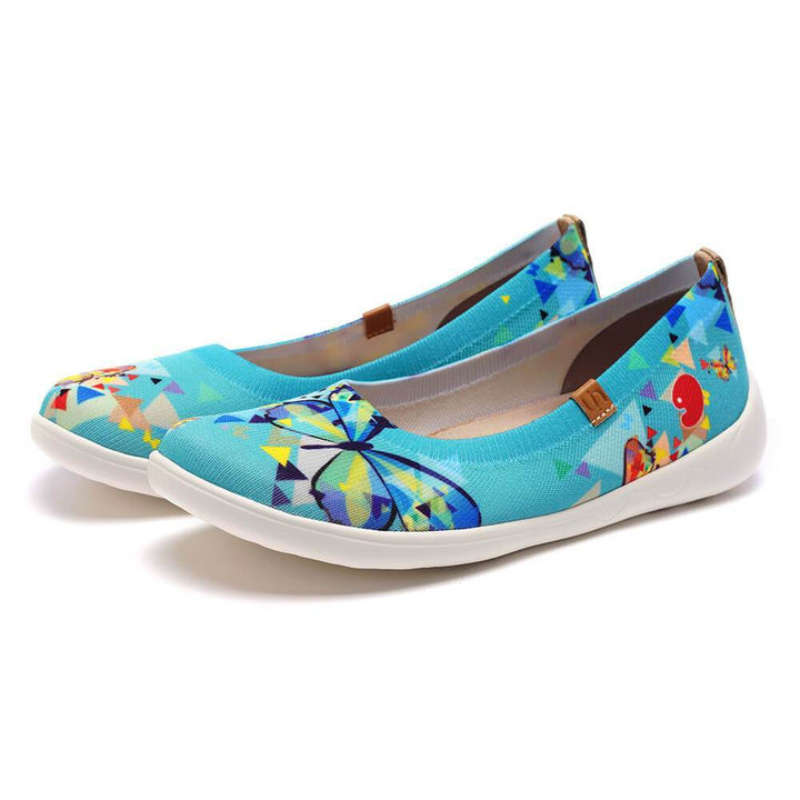 UIN Footwear Women Cubic Butterflies Canvas loafers