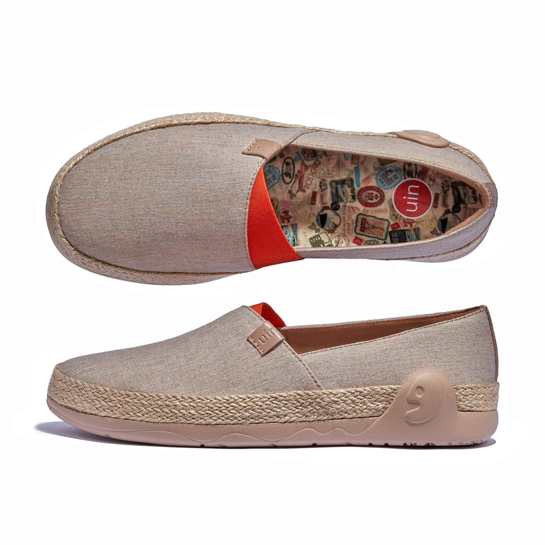 UIN Footwear Women Light Khaki Marbella I Women Canvas loafers