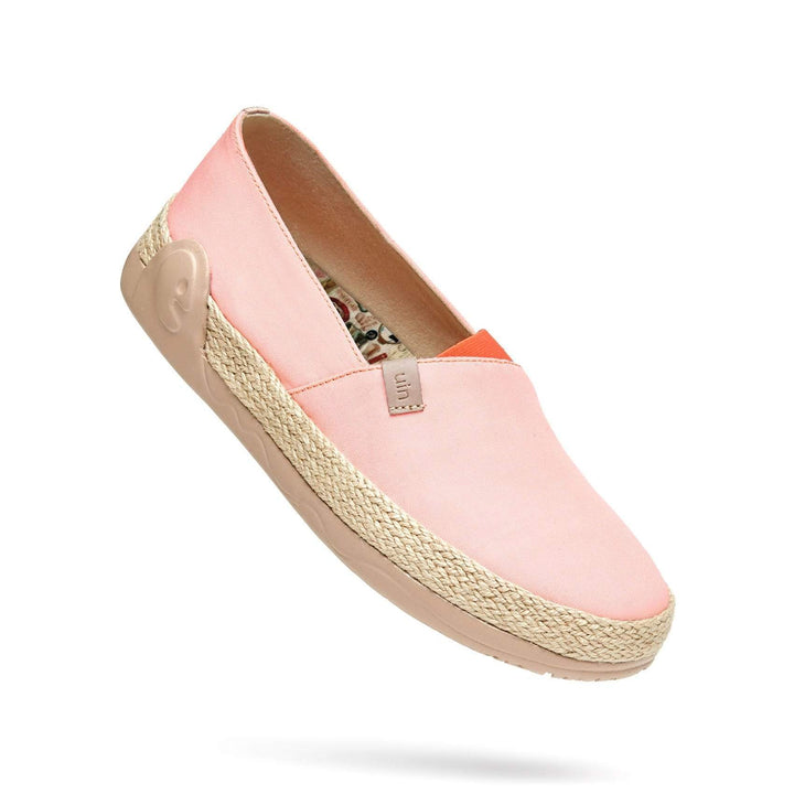 UIN Footwear Women Marbella Crystal Rose Canvas loafers