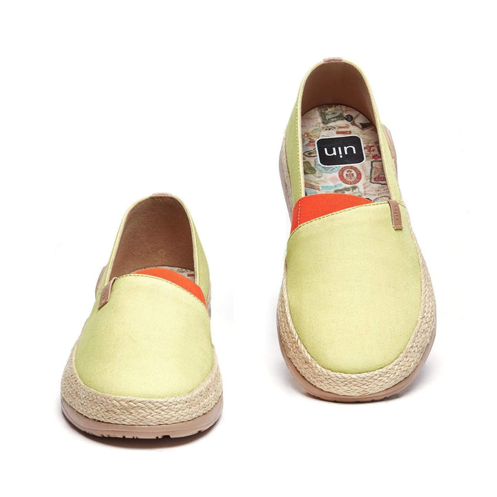 UIN Footwear Women Marbella Pale Green Canvas loafers