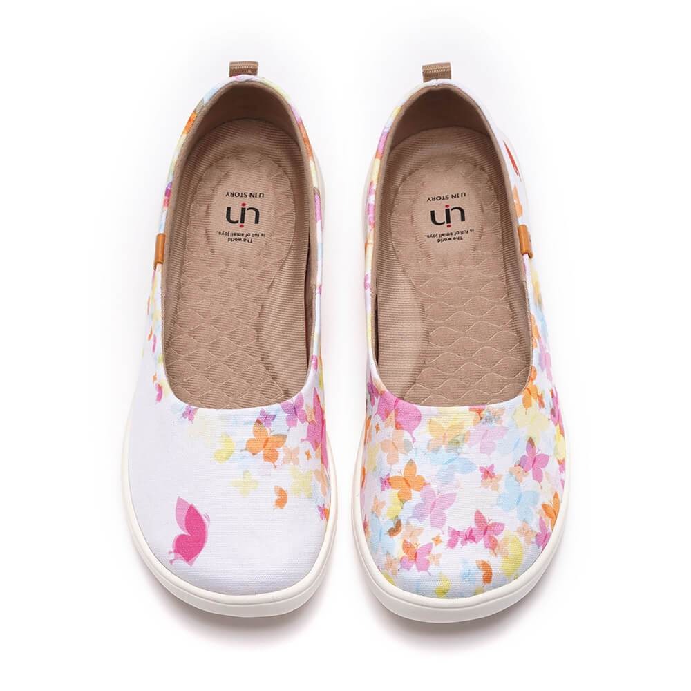 UIN Footwear Women Painted Butterflies Canvas loafers