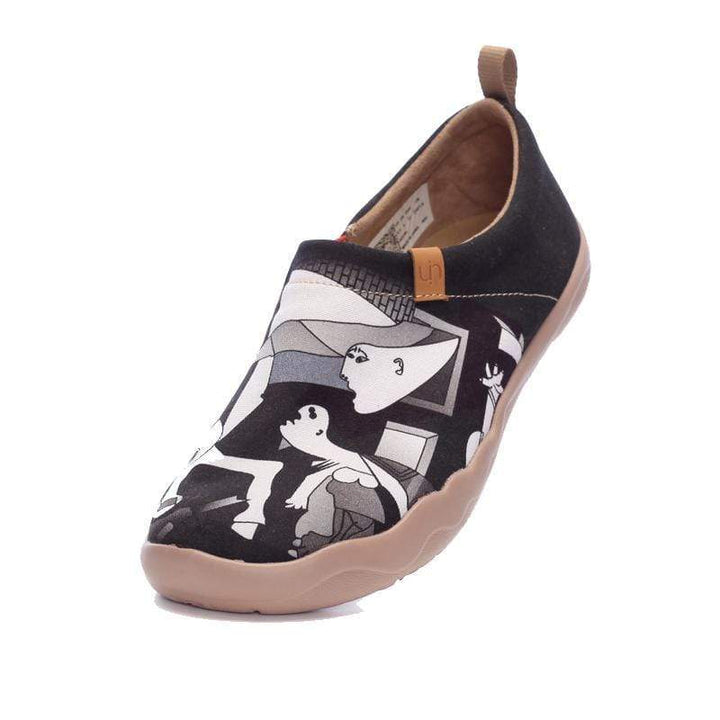 UIN Footwear Women Picasso's Guernica Canvas loafers