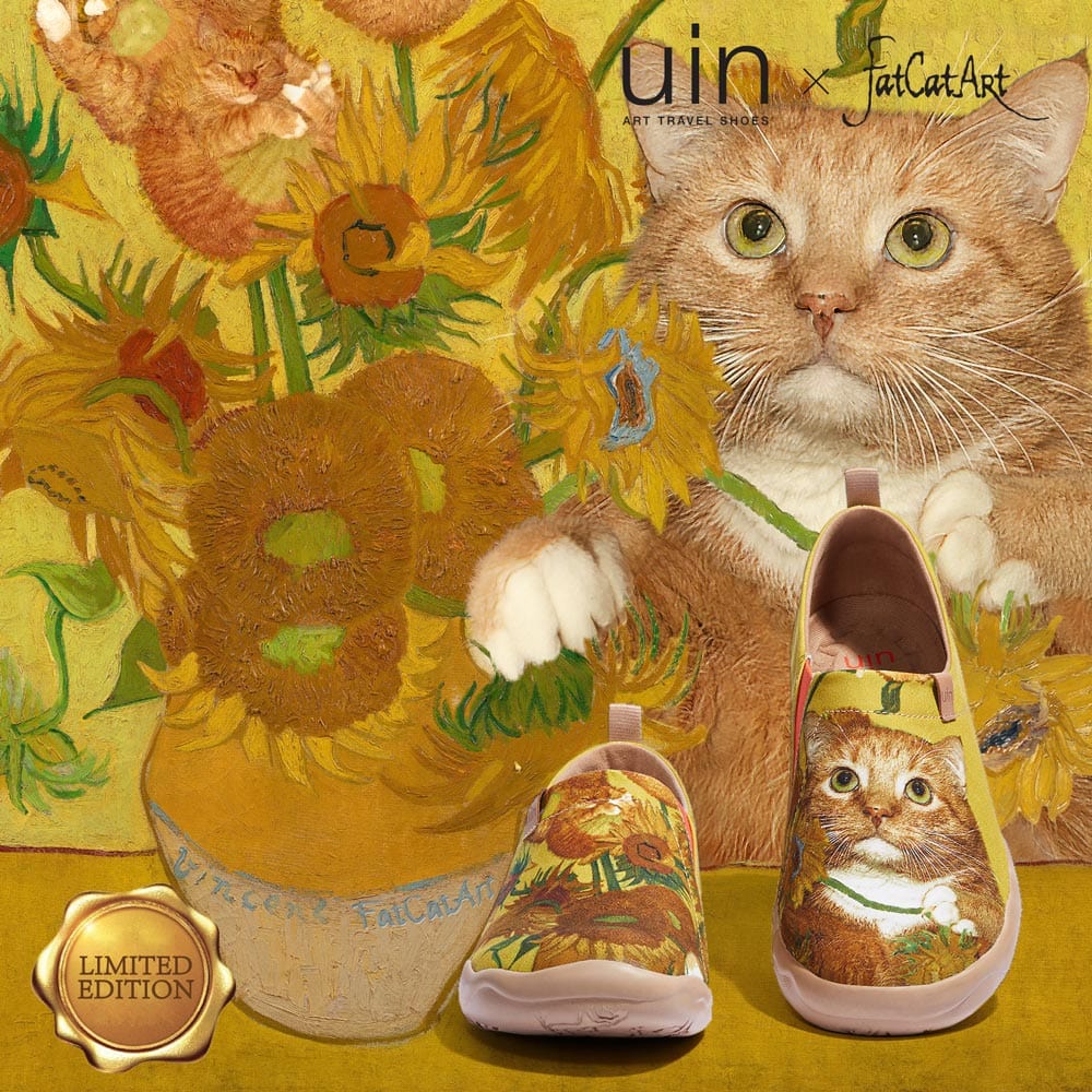 UIN Footwear Women Sunflowers and Cat Toledo I Women Canvas loafers