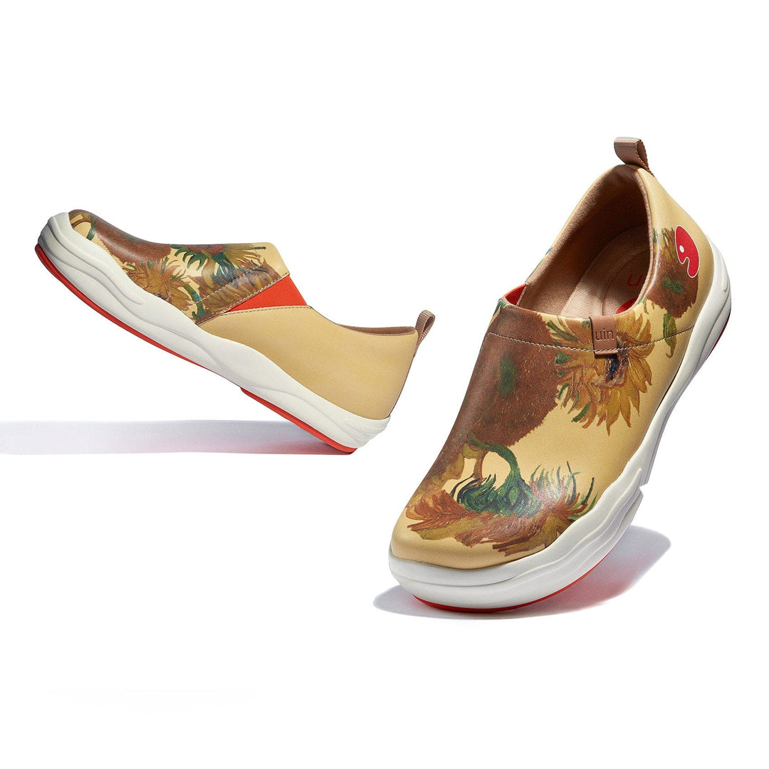 UIN Footwear Women Van Gogh Sunflowers Toledo VIII Women Canvas loafers