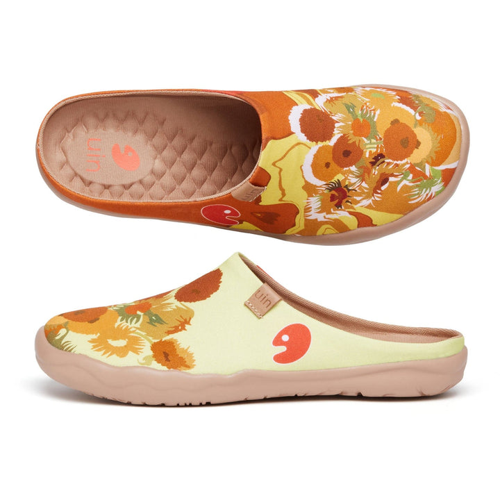 UIN Footwear Women Van Gogh Sunflowers V1 Malaga Slipper Women Canvas loafers